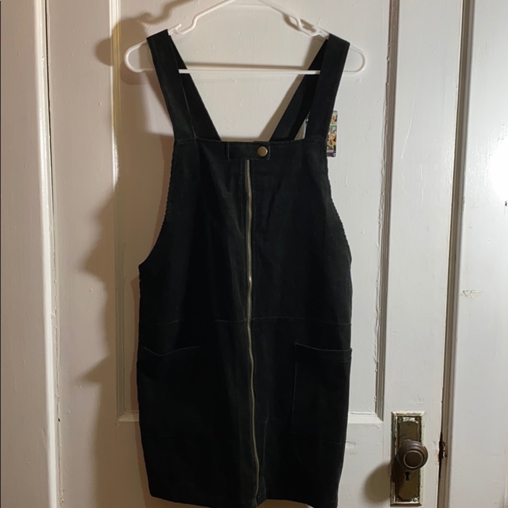 Black overall dress